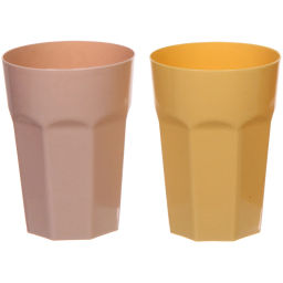 Цена за 2 шт. Стакан пластиковый 400мл "Пикник" в наборе 4шт, микс цветов