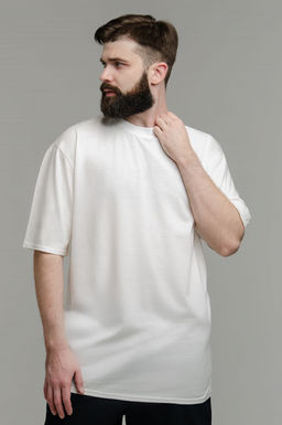 Арт. 61138 Футболка мужская оверсайз 48-56 (5 шт) Цвет:молочный - Идеал фото 6