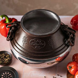 Казан (скороварка) 5,0 л Афганский, без ручек/с ручками двухцветный (Н100)
