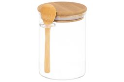Банка д/хранения 550 мл 10,5*8,5*12,5 см Crystal glass + бамбук.крышка + бамбук.ложка, стекло - Elan gallery фото 4