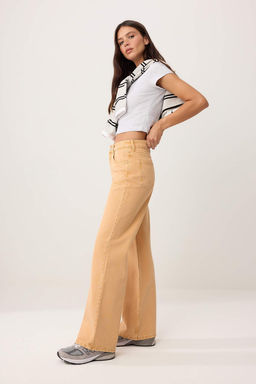 Turuncu Yuksek Bel %100 Pamuk Wide Leg Jeans TWOSS26JE00180 - Trendyolmilla фото 4