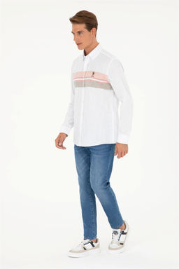 U. S. Polo Assn / Мужская рубашка цвета хаки с длинным рукавом - U.s. polo assn фото 4
