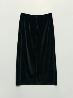 Юбка миди из бархата с разрезом / Zarina