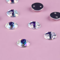 Цена за 3 шт. Стразы пришивные «Шатон», круглые, из органического стекла, с голографией, d=8 мм, 50 шт.