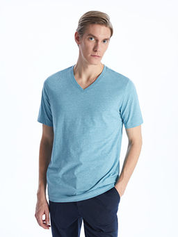 V Yaka K?sa Kollu Penye Erkek Ti??rt