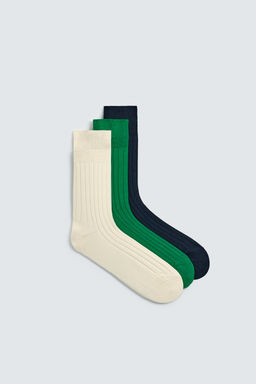 LIMITED EDITION PACK OF 3 RIBBED MERCERISED COTTON SOCKS - Zara фото 4