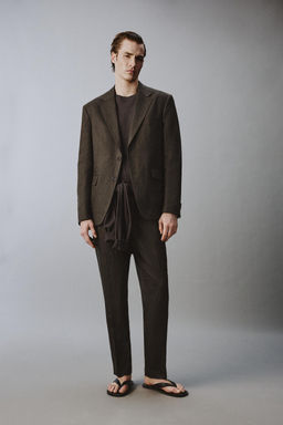 BLAZER TRAJE 100% LINO / Marr?n oscuro