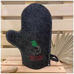 Цена за 2 шт. Варежка банная с вышивкой "Баня парит силу дарит", цвет серый, без упаковки