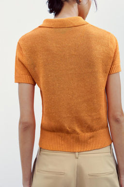 PLAIN KNIT POLO TOP - Zara фото 13