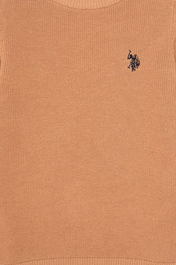 Базовый свитер светло-коричневого цвета для девочек Неожиданная скидка в корзине - U.s. polo assn фото 3