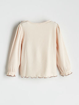 Bebe Yaka F?rf?rl? K?z Bebek Bluz ve Tayt Pantolon