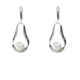 Серьги Грушка майорка белая