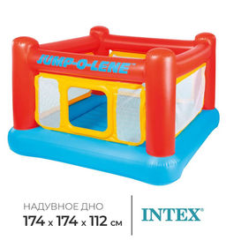 Батут прямоугольный Джамп 174х174х112см, 3-6 лет INTEX  фото 3