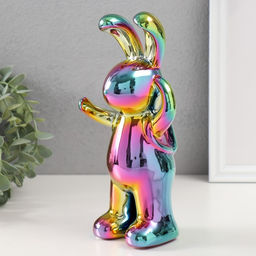 Фигурка керамика Модный зайка, зелёный хамелеон, 7?9.5?22 см