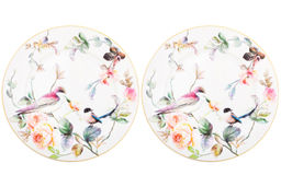 Набор тарелок для закуски 2 пр. 20,5*20,5*1,5 см Певчие птички NEW BONE CHINA