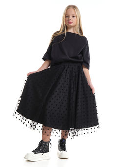 Юбка пачка длинная из фатина 22-7608 черный/зол. звезды - Mini maxi фото 49