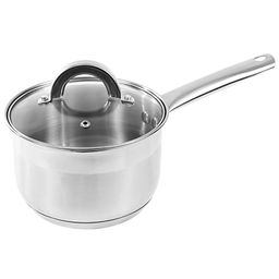 Ковш из нержавеющей стали Rondy 2,1л, д16см, h10,5см, стеклянная крышка, двойное капсулированное дно, подарочная коробка, Appetite (Китай)