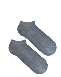 Короткие носки р.40-45 Перфорация Полоски Сине-серые