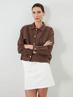 G?mlek Yaka Oversize Kad?n Ceket