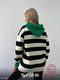 Кофта женская удлиненная в полоску