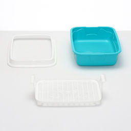 Туалет с бортом и сеткой, 45×34×15 см, белый, бирюзовый