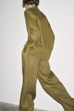 ZW COLLECTION 100% LINEN PALAZZO TROUSERS - Zara фото 8