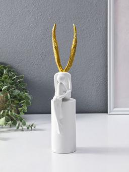 Сувенир полистоун "Ангел" белый с золотом 6х8,3х31 см