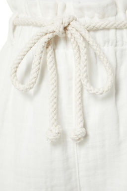 TRENDYOLMILLA Beyaz Kemerli Dokuma Baglamal? Muslin Plaj Sort & Bermuda TBESS24SR00008  фото 9