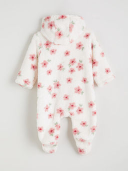 Kap??onlu ?i?ekli Pel?? K?z Bebek Tulum