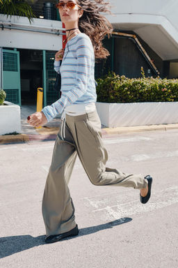 WIDE LEG TROUSERS WITH DOUBLE WAISTBAND - Zara фото 6