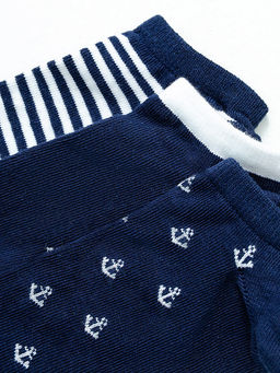 Набор детских коротких носков (3 пары) в синем цвете с рисунками - Mark formelle фото 4