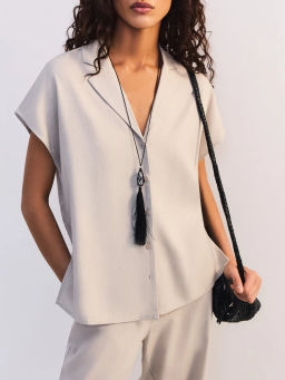 Льняная блуза с отложным воротником ZR2605012003-36 / Zarina