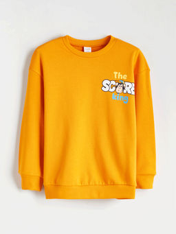 Bisiklet Yaka Nostaljik Maymun Bask?l? Erkek ?ocuk Sweatshirt