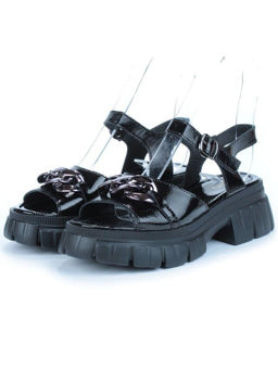 08-PEY144-5 BLACK Босоножки женские (натуральная кожа)