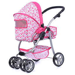 Коляска-люлька для кукол, металлическая, с корзиной, цвет морские звезды