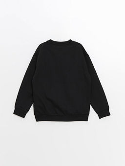 Bisiklet Yaka Bask?l? Uzun Kollu Erkek ?ocuk Sweatshirt - Waikiki фото 3