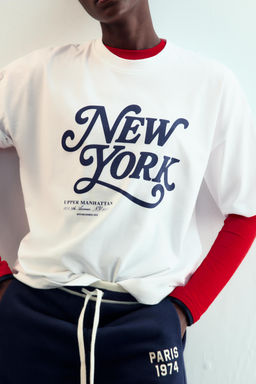 SHORT SLEEVE T-SHIRT WITH SLOGAN - Zara фото 4