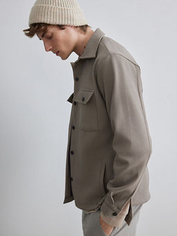 Regular Fit Erkek Dokulu G?mlek Ceket