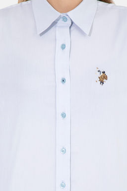 U. S. Polo Assn Женская голубая базовая рубашка с длинным рукавом - U.s. polo assn фото 6