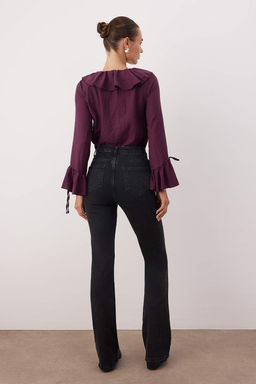 TRENDYOLMILLA Ac?k Mavi Normal Bel Flare Jeans TWOAW25JE00096  фото 12