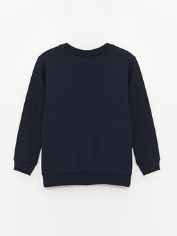 Bisiklet Yaka Bask?l? Uzun Kollu Erkek ?ocuk Sweatshirt - Waikiki фото 2