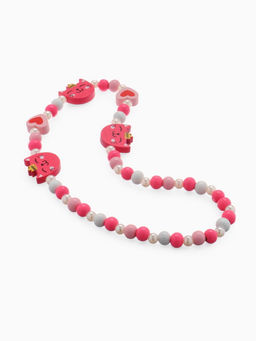 Цена за 2 шт. Набор детских украшений «Выбражулька. Кошечка в короне», 2 предмета: бусы, браслет, красно-розовый
