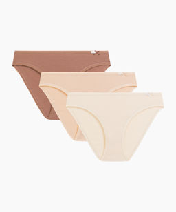ATLANTIC 3CLP-001 Трусы бикини Bikini - набор 3 шт. светло-кофейный + светло-персиковый + кремовый