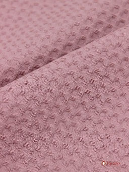 Вафельное премиум-полотно Italy цв.Пыльная роза, ш.1.5м, хлопок-100%, 240гр/м.кв