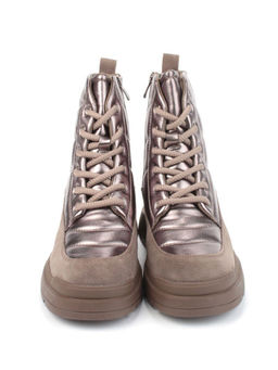 04-A117-4M BROWN Ботинки зимние женские (натуральная замша, натуральная кожа, натуральная шерсть)