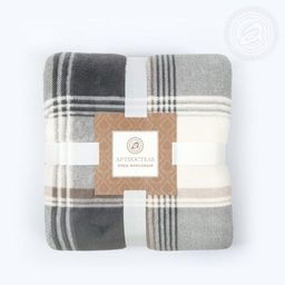 Плед флисовый Клетка сливки-серый 220*200 Пледы Клетка - Артпостель фото 3