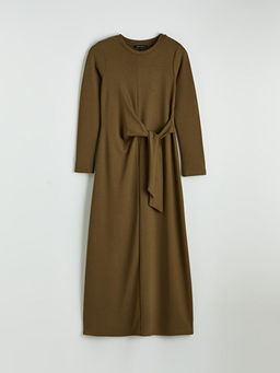 Bisiklet Yaka Ba?lama Detayl? Elbise