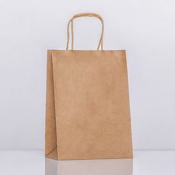 Цена за 12 шт. Пакет крафт без печати, круглая ручка, 15?21?8 см, 120 г