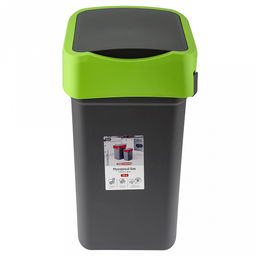 Ведро для мусора с плавающей крышкой пластмассовое Smart Bin 25л, 33,3х26,9х45,7см, с креплением для мусорных пакетов, зеленый, Econova (Россия) - Домашняя мода фото 6