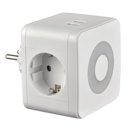 S-GES2-16SBUC WHITE Разветвитель сетевой с выключателем, с/з. 2 гнезда. 2USB+1TYPE C. 16А, 3500Вт. Белый. ТМ Uniel